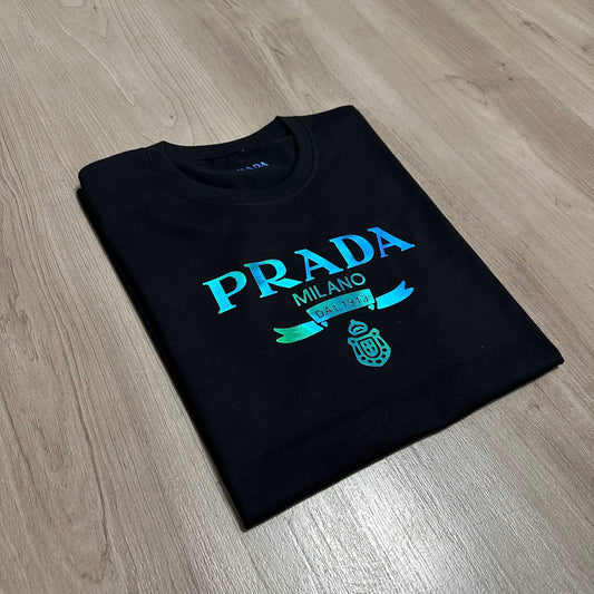 Camiseta prada multicolor negra
